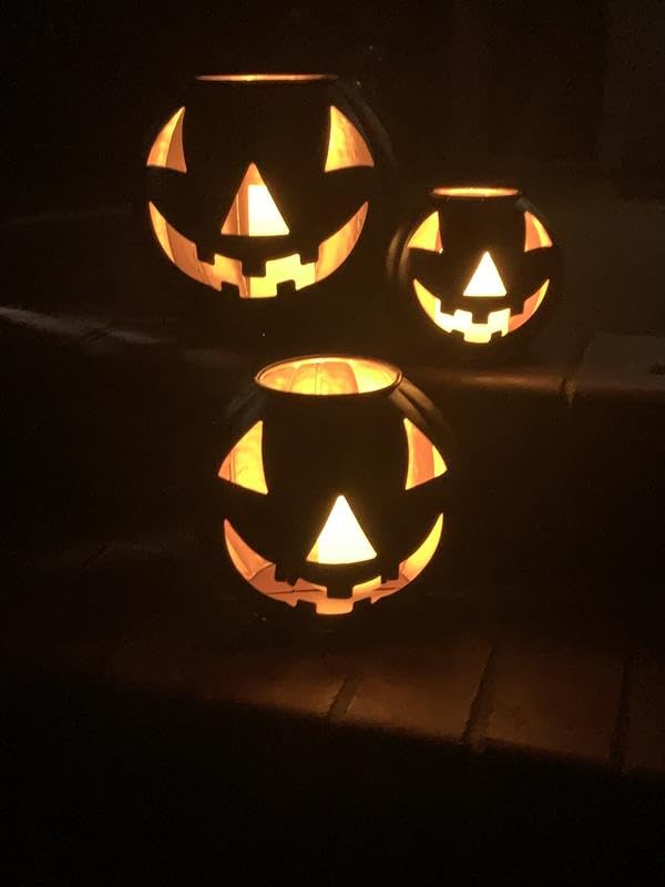 Amazon.com: Halloween Metal Jack O Lanterns Pumpkin Set of 3 with